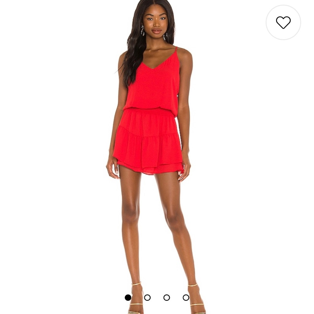 Smocked cami mini dress in cherry